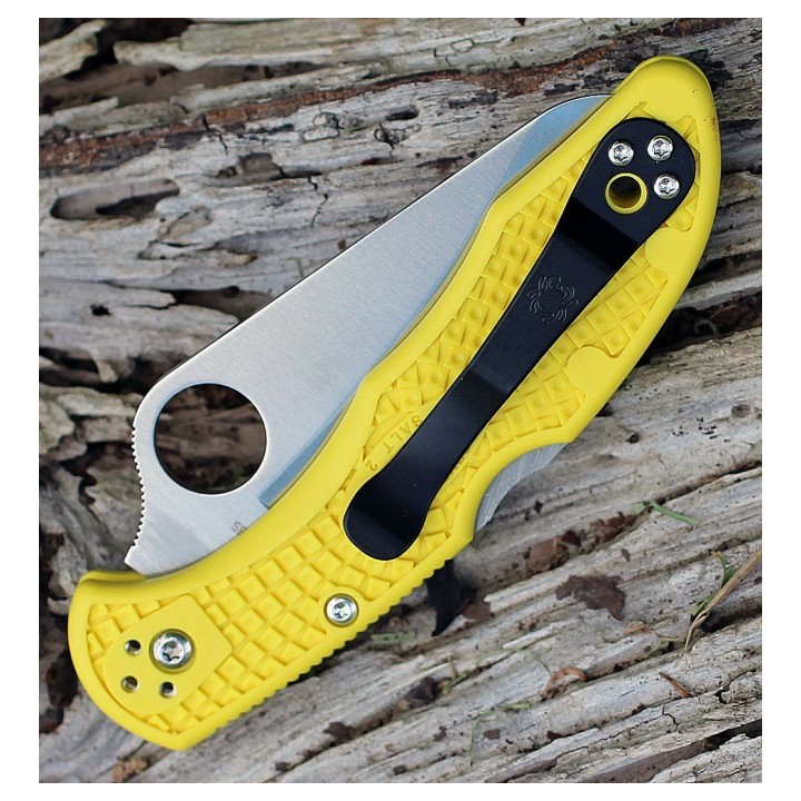 Couteau Spyderco SALT 2 Lame Acier H1 Manche Yellow Backlock Made In Japan SC88PYL2 - Livraison Gratuite