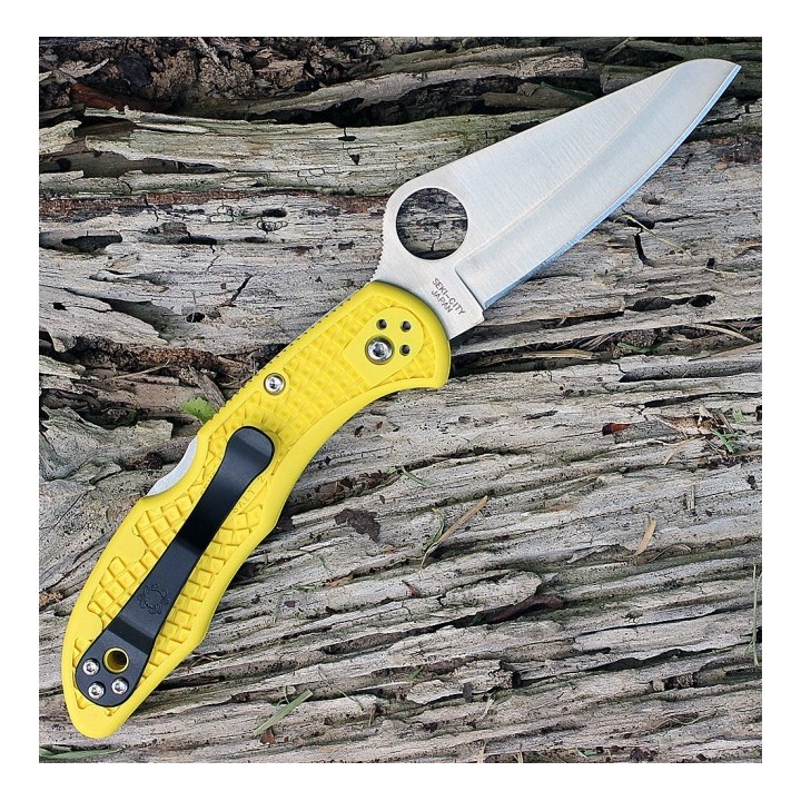 Couteau Spyderco SALT 2 Lame Acier H1 Manche Yellow Backlock Made In Japan SC88PYL2 - Livraison Gratuite