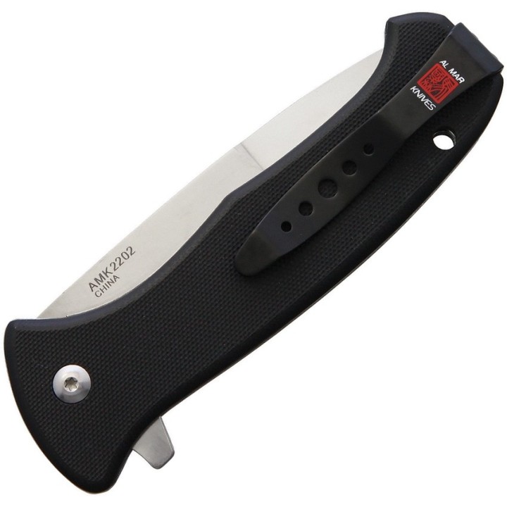 Couteau Al Mar SERE 2020 Linerlock A/O Lame Acier D2 Manche Black G10 Clip AMK2202 - Livraison Gratuite