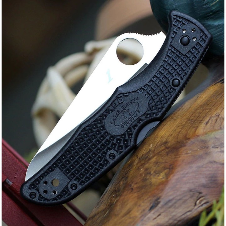 Couteau Spyderco SALT 2 Lame Acier H1 Manche FRN Made In Japan SC91PBK2 - Livraison Gratuite