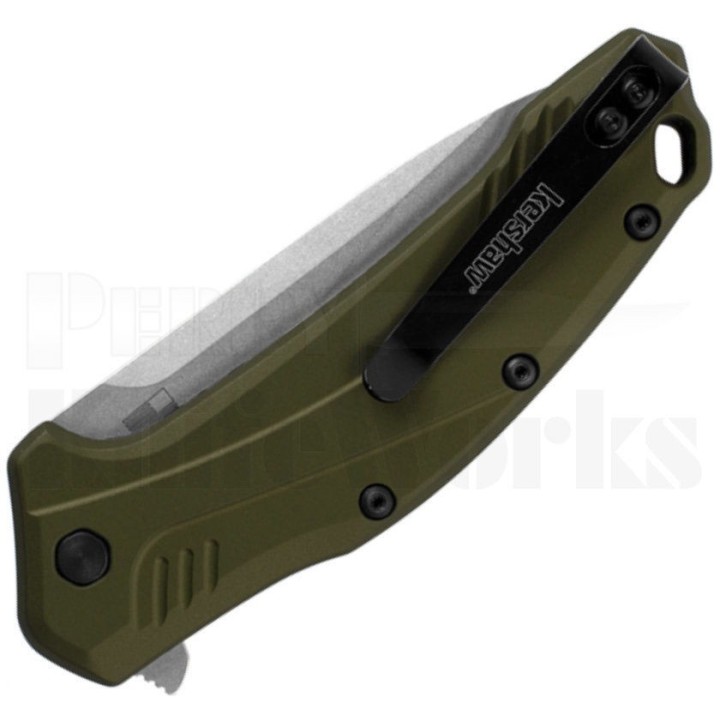 Couteau Kershaw Link Olive A/O Lame Acier CPM-20CV Manche Aluminium Linerlock USA KS1776OLSW - Livraison Gratuite