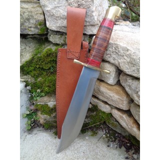 Couteau Bowie Crocodile Dundee Alamo Chasseur D'Ours Lame Acier Inox Manche & Etui Cuir PA203414 - Livraison Gratuite