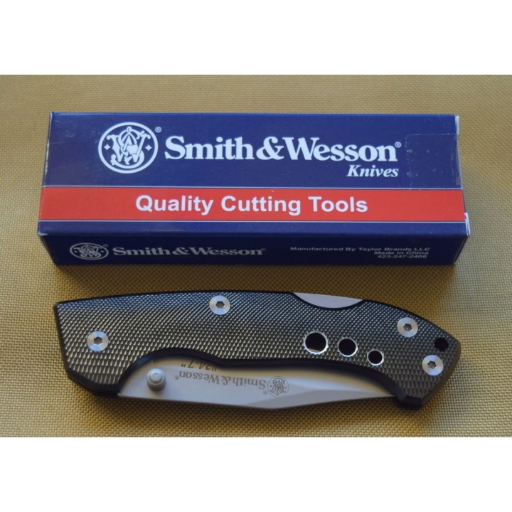Couteau Smith&Wesson 24-7 Lame Acier Inox Manche Aluminium Lockback Clip SW109 - Livraison Gratuite
