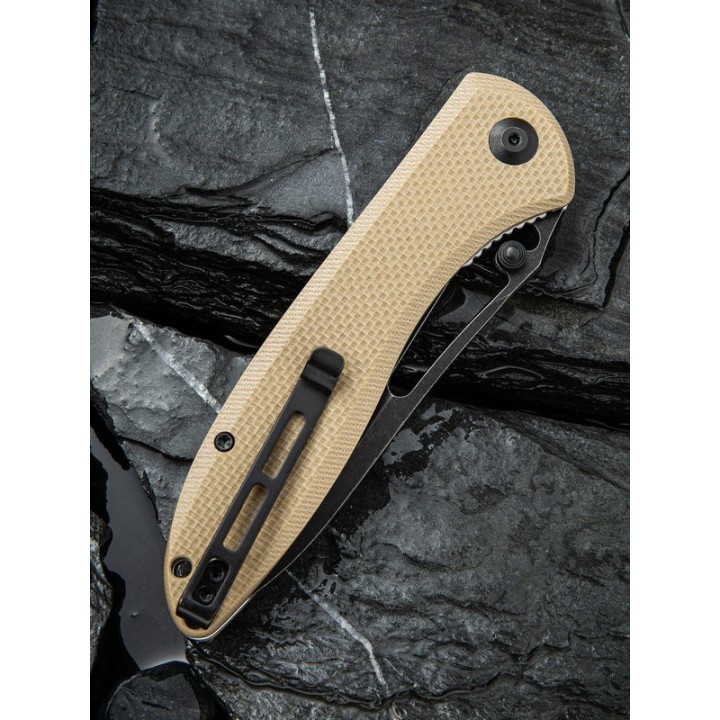 Couteau CIVIVI Picaro C916B Tan Lame Acier D2 Manche G10 Linerlock Clip CIVC916B - Livraison Gratuite