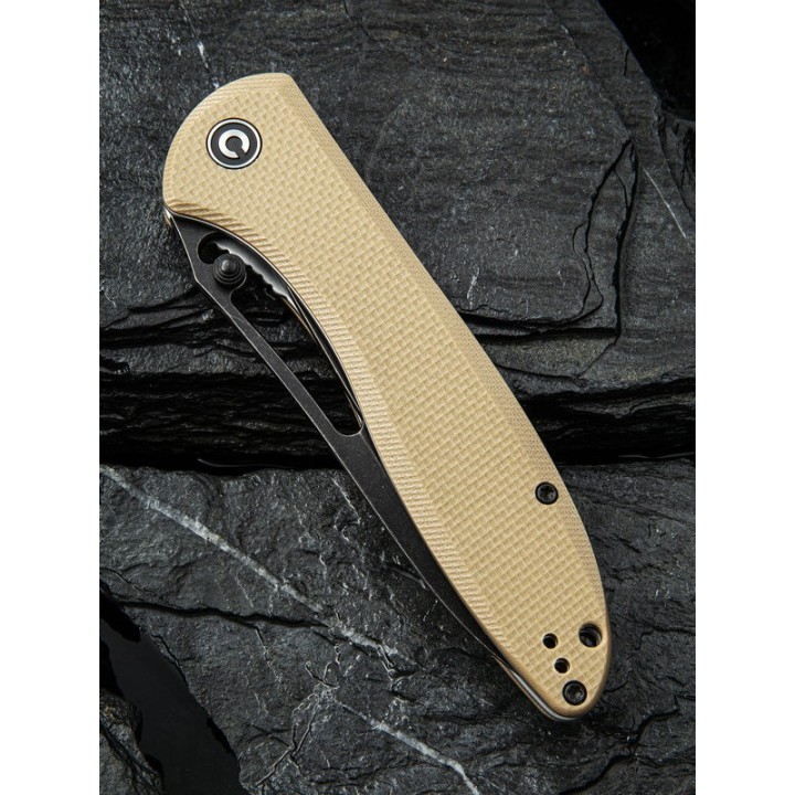 Couteau CIVIVI Picaro C916B Tan Lame Acier D2 Manche G10 Linerlock Clip CIVC916B - Livraison Gratuite