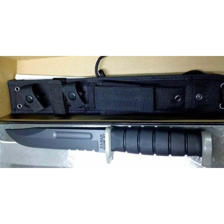 Couteau de Combat Kabar D2 Extreme Fighting Serr Lame Acier D2 Manche Abs Etui GFN USA KA1281 - Livraison Gratuite