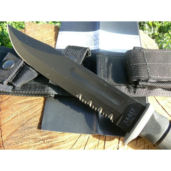Couteau de Combat Kabar D2 Extreme Fighting Serr Lame Acier D2 Manche Abs Etui GFN USA KA1281 - Livraison Gratuite