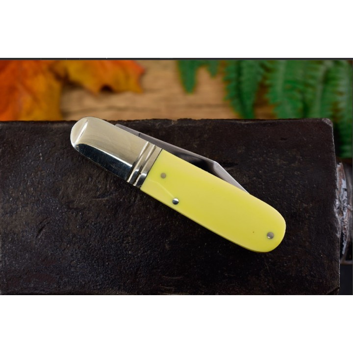 Couteau Rough Rider Barlow Classic Carbon Manche Jaune Synthétique 2 Lames Carbone RR2040 - Livraison Gratuite