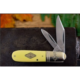 Couteau Rough Rider Barlow Classic Carbon Manche Jaune Synthétique 2 Lames Carbone RR2040 - Livraison Gratuite