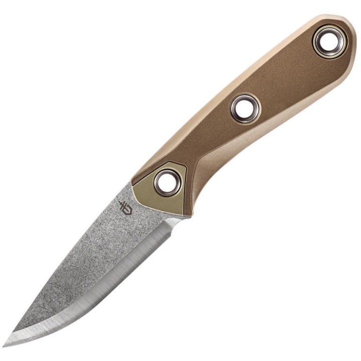 Couteau Gerber Principle Coyote Brown Lame Acier 420HC Manche Rubber Etui Polymer Made USA G1657 - Livraison Gratuite