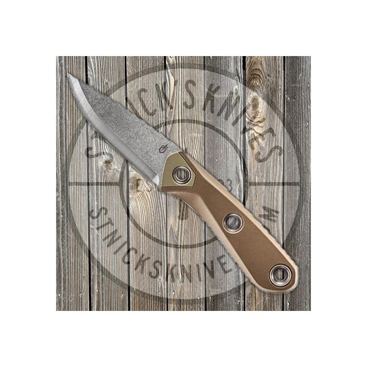 Couteau Gerber Principle Coyote Brown Lame Acier 420HC Manche Rubber Etui Polymer Made USA G1657 - Livraison Gratuite