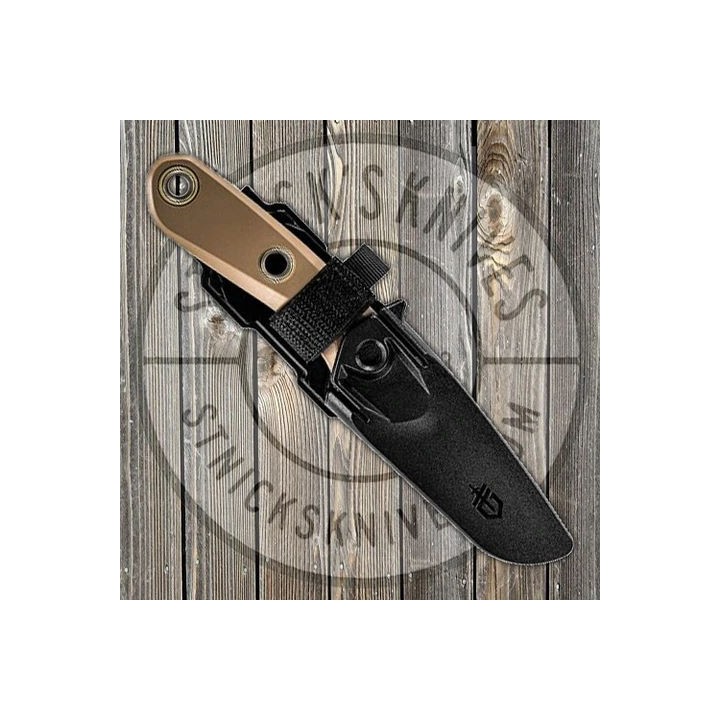 Couteau Gerber Principle Coyote Brown Lame Acier 420HC Manche Rubber Etui Polymer Made USA G1657 - Livraison Gratuite