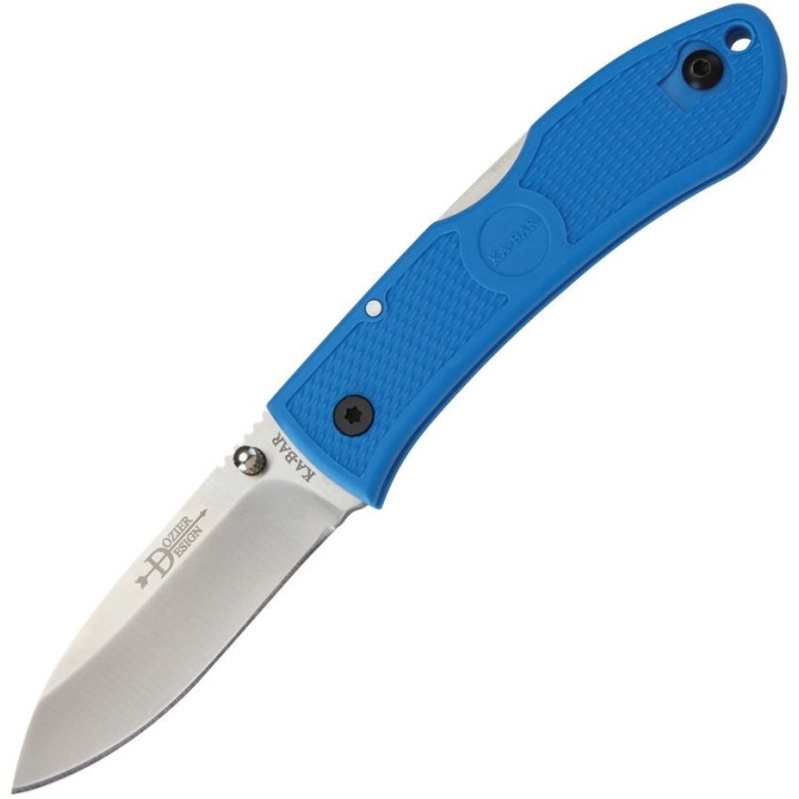 Couteau Ka-bar Dozier Folding Hunter Lame Acier AUS-8 Manche Zytel Blue Lockback Clip KA4062BL - Livraison Gratuite