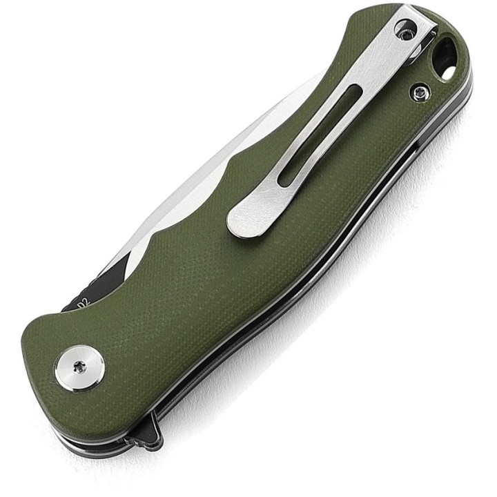 Couteau Bestech Bobcat D2 Two-Tone Satin/Black Manche Od Green G10 Linerlock Clip BTKG22B2 - Livraison Gratuite
