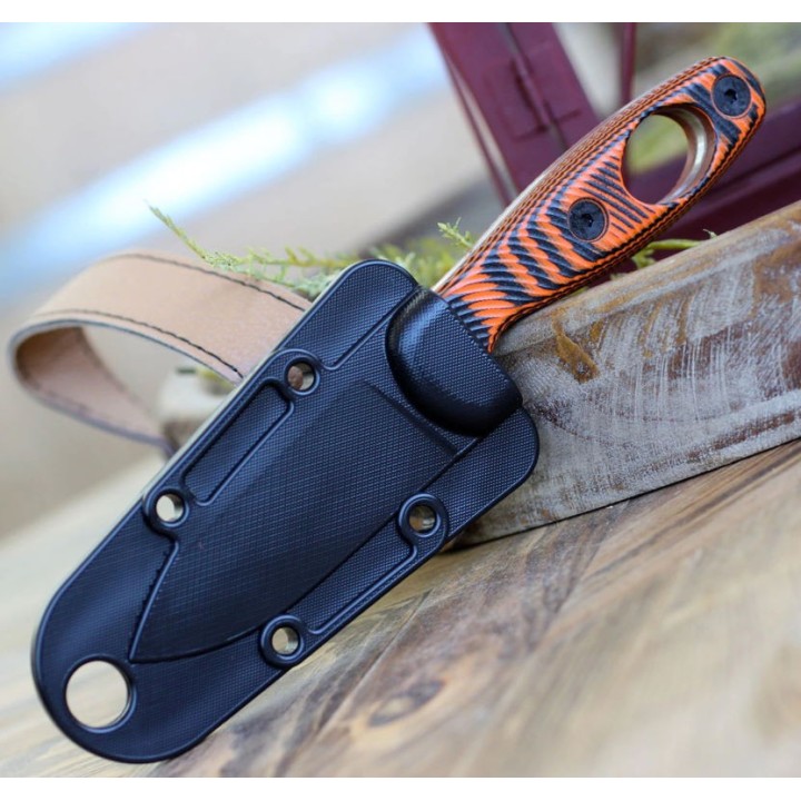 Couteau ESEE Xancudo Manche Orange/Black Carabiner Hole G10 Acier S35VN Etui USA ESXAN1006 - Livraison Gratuite