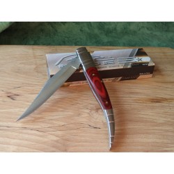 Couteau Navaja Spanish Style Lame Clip Point Acier Inox Manche Bois de Rose Slipjoint CN2106635 - Livraison Gratuite