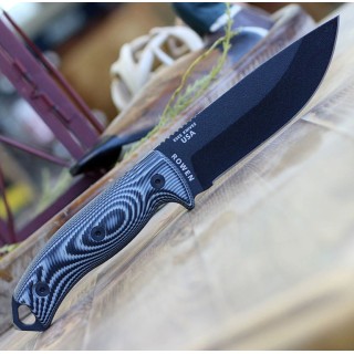 Couteau ESEE Esee-5 Black Manche Gray/Black G10 Acier Carbone 1095 USA ES5PB002 - Livraison Gratuite
