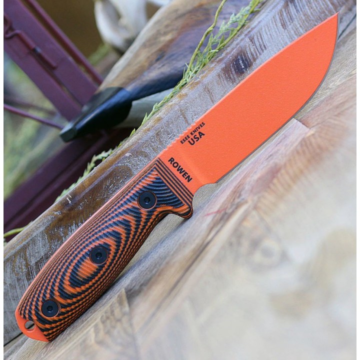 Couteau ESEE Esee-4 Orange Manche Orange/Black G10 Acier Carbone 1095 Etui Plastic USA ES4POR006 - Livraison Gratuite
