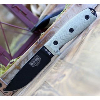 Couteau ESEE Esee-4 Green Micarta Lame Acier Carbone 1095 Etui Plastic USA ES4PB017 - Livraison Gratuite
