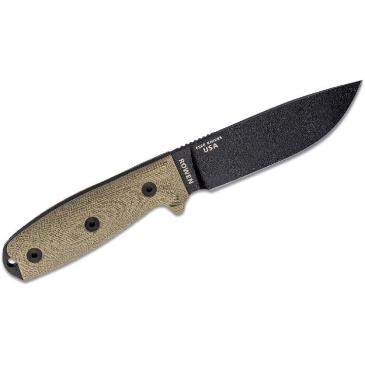 Couteau ESEE Esee-4 Green Micarta Lame Acier Carbone 1095 Etui Plastic USA ES4PB017 - Livraison Gratuite