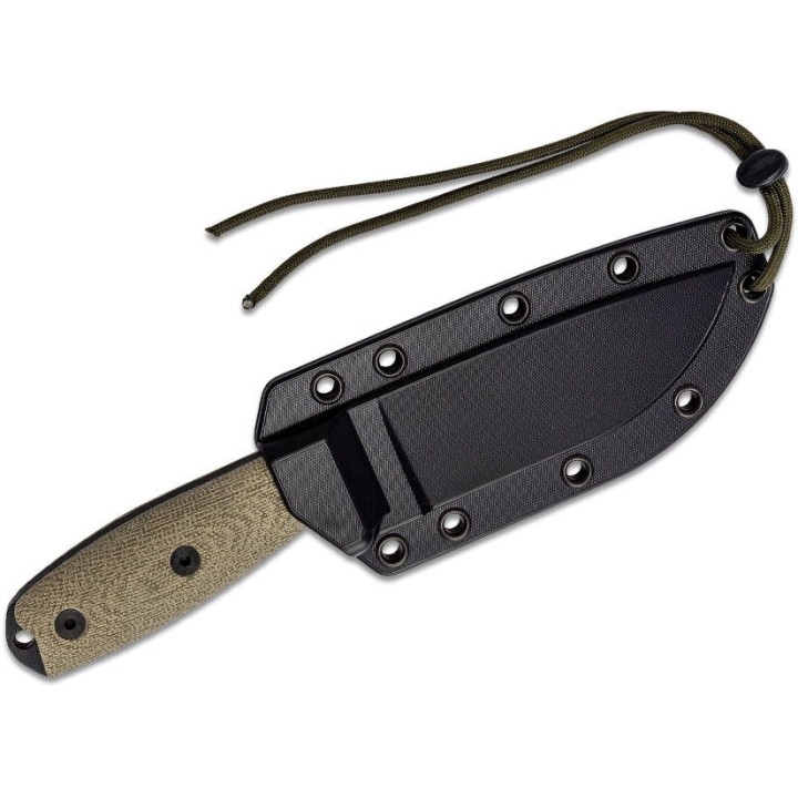 Couteau ESEE Esee-4 Green Micarta Lame Acier Carbone 1095 Etui Plastic USA ES4PB017 - Livraison Gratuite