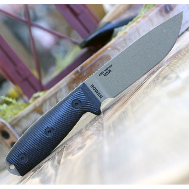 Couteau ESEE Esee-4 Dark Earth Manche G10 Lame Acier Carbone 1095 Etui Plastic USA ES4PDE001 - Livraison Gratuite