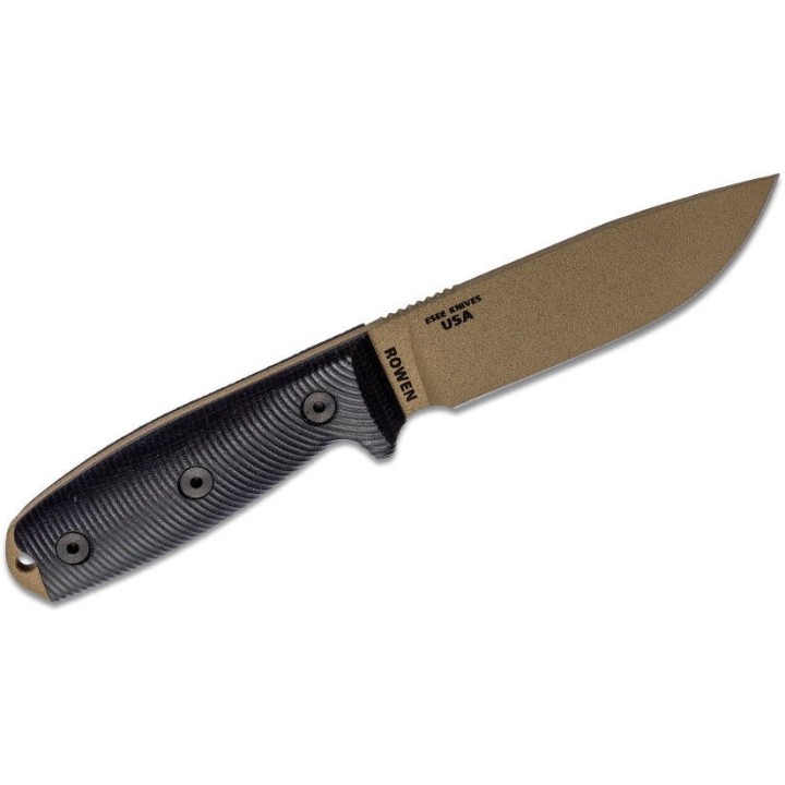 Couteau ESEE Esee-4 Dark Earth Manche G10 Lame Acier Carbone 1095 Etui Plastic USA ES4PDE001 - Livraison Gratuite