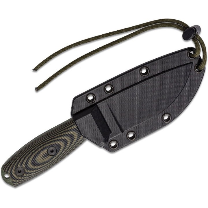 Couteau ESEE Esee-3 Od Green Manche Green/Black G10 Acier Carbone 1095 Etui Plastique Made USA ES3PMOD003 - Livraison Gratuite