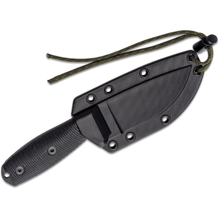 Couteau ESEE Esee-3 Black Manche Black G10 Acier Carbone 1095 Etui Plastique Made USA ES3PMB001 - Livraison Gratuite