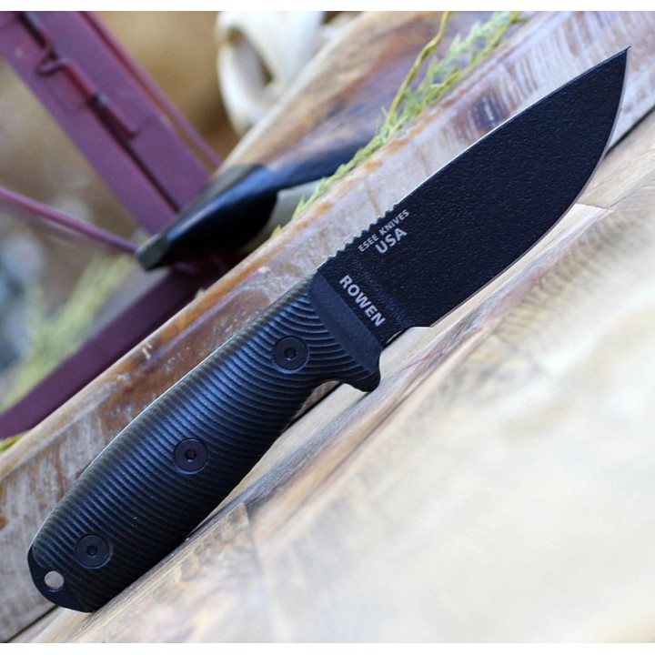 Couteau ESEE Esee-3 Black Manche Black G10 Acier Carbone 1095 Etui Plastique Made USA ES3PMB001 - Livraison Gratuite