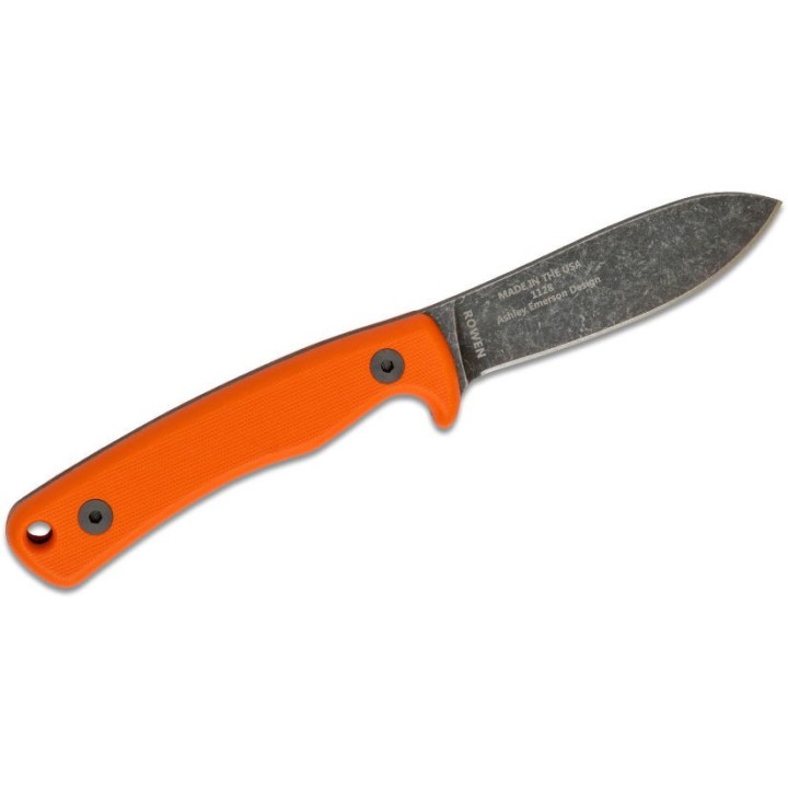 Couteau ESEE Ashley Game Orange Manche G10 Acier Carbone 1095 Etui Cuir Made USA ESAGKOR - Livraison Gratuite