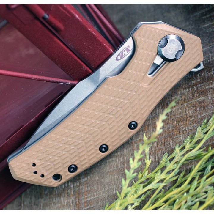 Couteau Zero Tolerance CPM-20CV Manche Coyote G10/Titane Framelock Clip Made USA ZT0308 - Livraison Gratuite