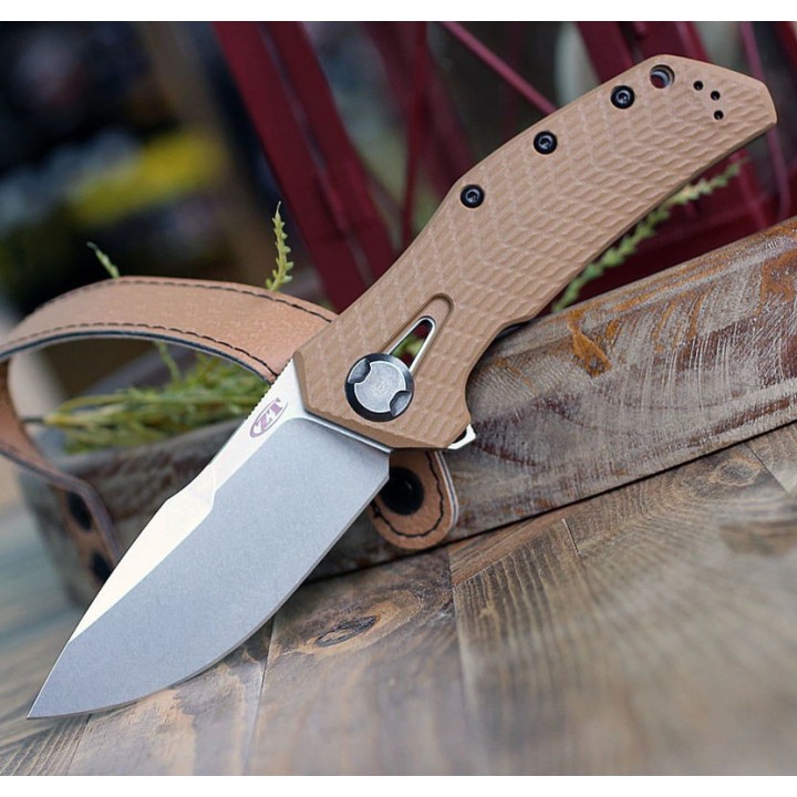 Couteau Zero Tolerance CPM-20CV Manche Coyote G10/Titane Framelock Clip Made USA ZT0308 - Livraison Gratuite
