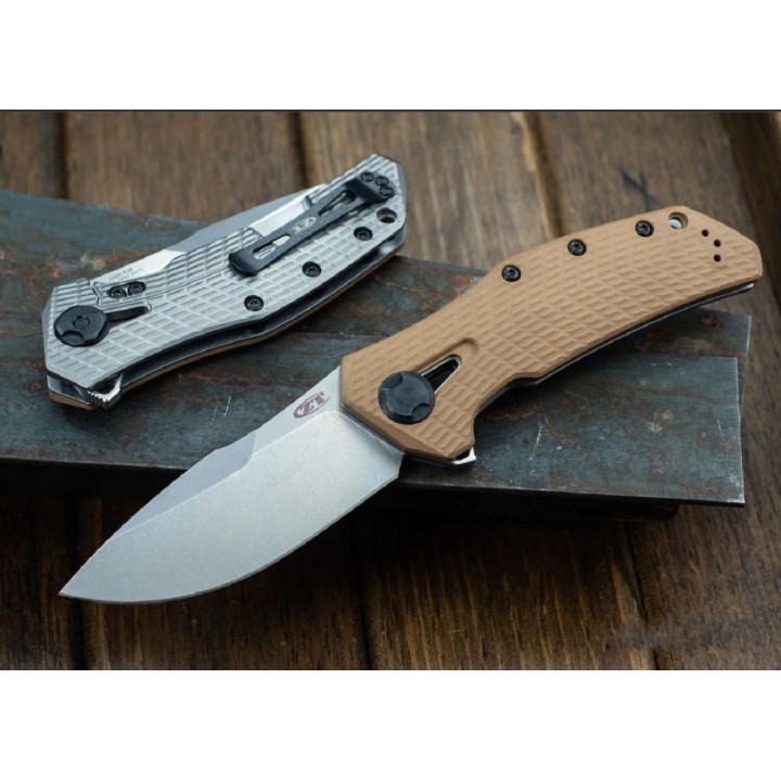 Couteau Zero Tolerance CPM-20CV Manche Coyote G10/Titane Framelock Clip Made USA ZT0308 - Livraison Gratuite