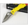 Couteau SPYDERCO LADYBUG 3 Yellow SALT Acier H-1 Plain Made In Japan SCLYLP3