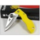 Couteau SPYDERCO LADYBUG 3 Yellow SALT Acier H-1 Plain Made In Japan SCLYLP3