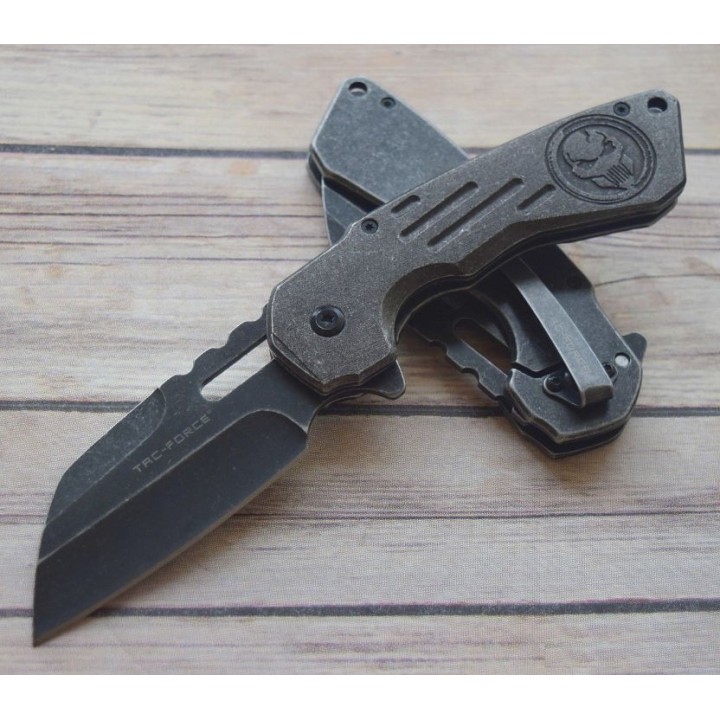 Couteau Tactical Tac Force A/O Lame Acier 3Cr13 Manche Aluminium Framelock Clip TF967W - Livraison Gratuite