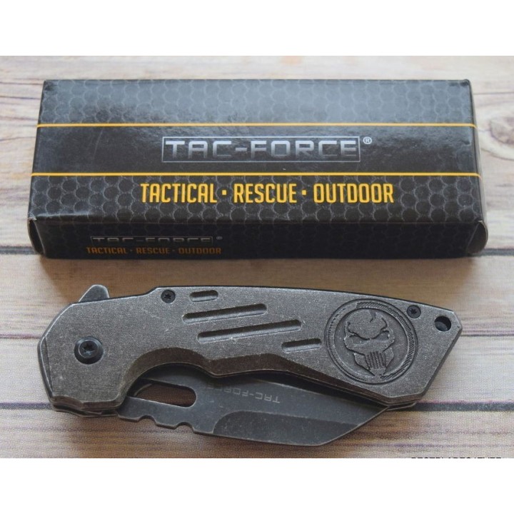 Couteau Tactical Tac Force A/O Lame Acier 3Cr13 Manche Aluminium Framelock Clip TF967W - Livraison Gratuite