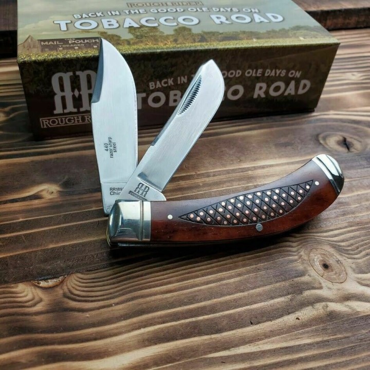 Couteau Canif Rough Rider Tobacco Road 2 Lames Acier 440 Manche Os RR1892 - Livraison Gratuite