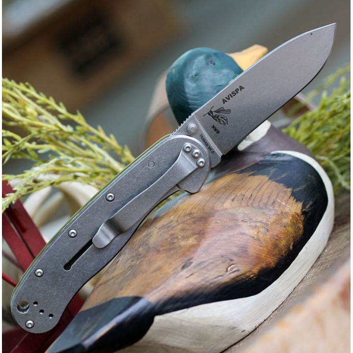Couteau ESEE Avispa SK5 Manche Od Green Nylon Lame Acier SK5 Framelock Clip BRK1303OD - Livraison Gratuite