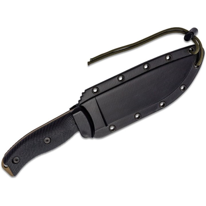 Couteau ESEE Esee-6 Dark Earth Manche Black G10 Acier Carbone 1095 Etui Plastic USA ES6PDE001 - Livraison Gratuite