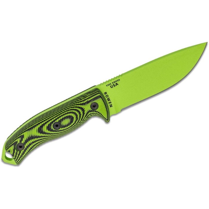 Couteau ESEE Esee-5 OD Venom Green Manche Neon Green G10 Acier Carbone 1095 Etui USA ES5PVG007 - Livraison Gratuite