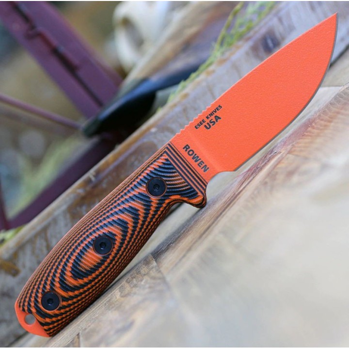 Couteau ESEE Esee-3 Orange Manche Orange/Black G10 Acier Carbone 1095 Etui USA ES3PMOR006 - Livraison Gratuite