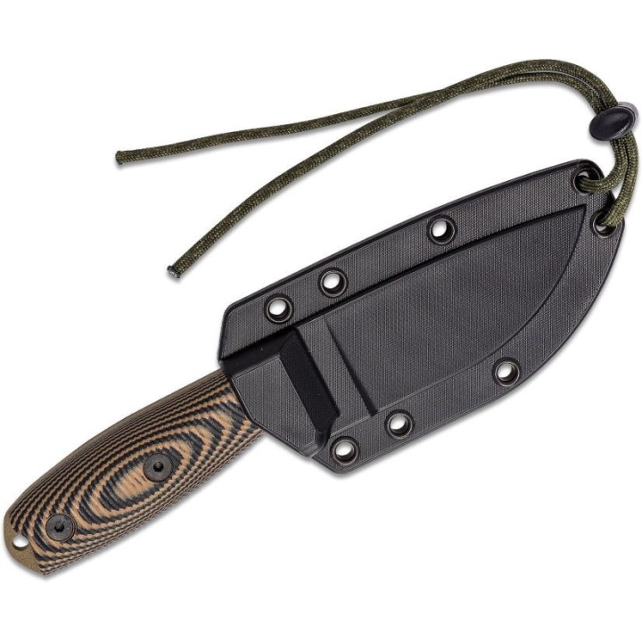 Couteau ESEE Esee-3 Dark Earth Manche Coyote/Black G10 Acier Carbone 1095 Etui Made USA ES3PMDE005 - Livraison Gratuite