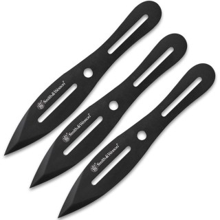 Lot de 3 Couteaux de Lancer Smith&Wesson Black Lame Acier 2Cr13 SWTK8BCP - Livraison Gratuite