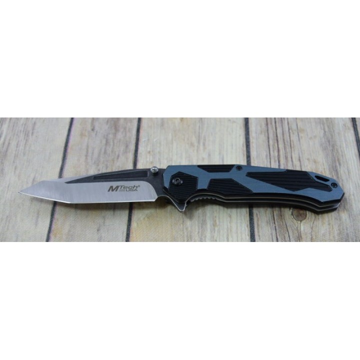Couteau Tactical Urban Tanto A/O Blue Lame Acier 3Cr13 Manche Aluminium Mtech MTA1146GBK - Livraison Gratuite