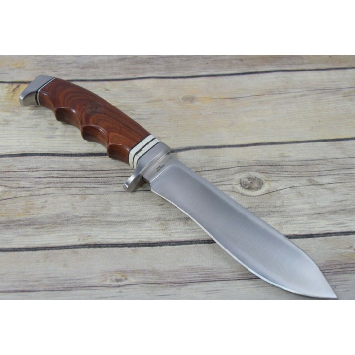 Couteau de Chasse Survie Browning Red Sandalwood Handle Lame Acier Inox Etui Nylon BR0157 - Livraison gratuite