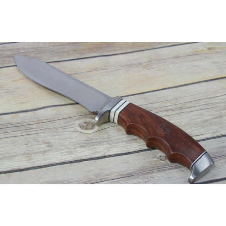 Couteau de Chasse Survie Browning Red Sandalwood Handle Lame Acier Inox Etui Nylon BR0157 - Livraison gratuite