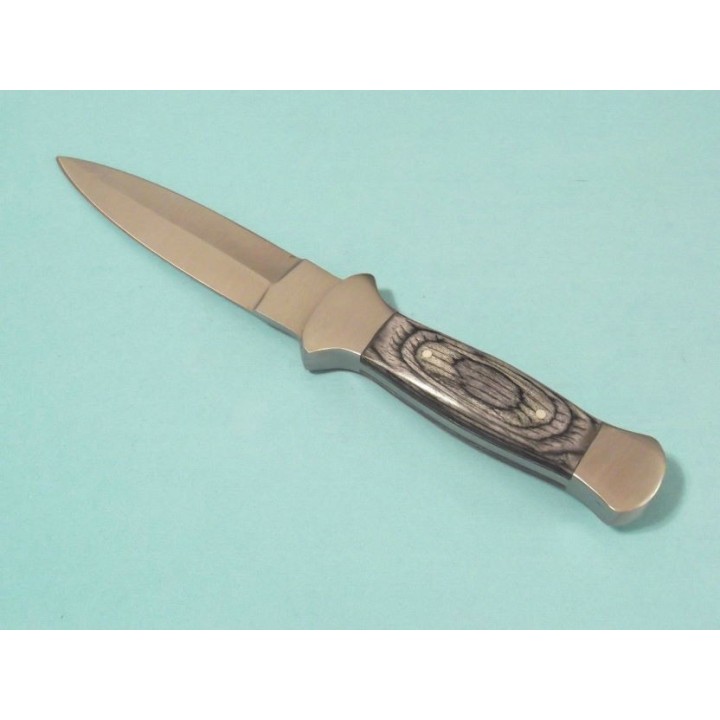 Lot de 3 Couteau De Botte Dague Lame Acier Inox Manche Bois Etui Simili Cuir PA3403 - Livraison Gratuite