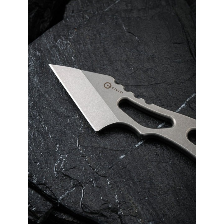 Couteau Civivi Kiri EDC Gray Lame Acier 9Cr18MoV Manche Acier Etui Kydex CIVC2001A - Livraison Gratuite